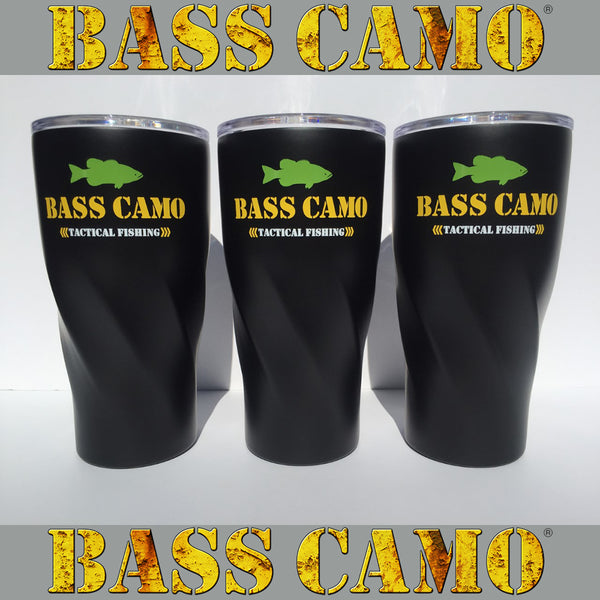 Bass Camo Tactical Fishing 20oz Copper Vacuum Insulated Tumbler.
