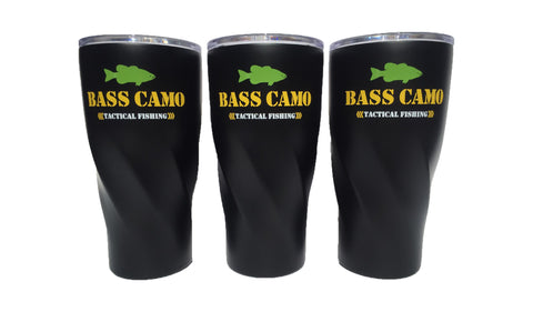 Bass Camo Tactical Fishing 20oz Copper Vacuum Insulated Tumbler.