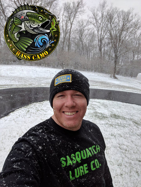 Bass Camo cold weather hats Royal Blue cuffed w/pom pom or Black fleece lined uncuffed both with embroidered sewed on patch. ON Sale NOW buy one get the second one 1/2 off enter discount code Grab a beanie