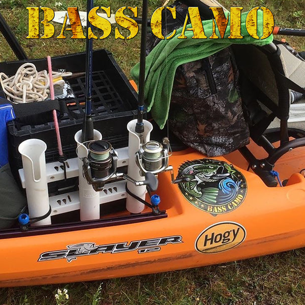 Bass Camo Fishing Decals premium 3M vinyl indoor/outdoor laminated to protect against sun fade and waterproof available in 4" 8" and 5"x 3"