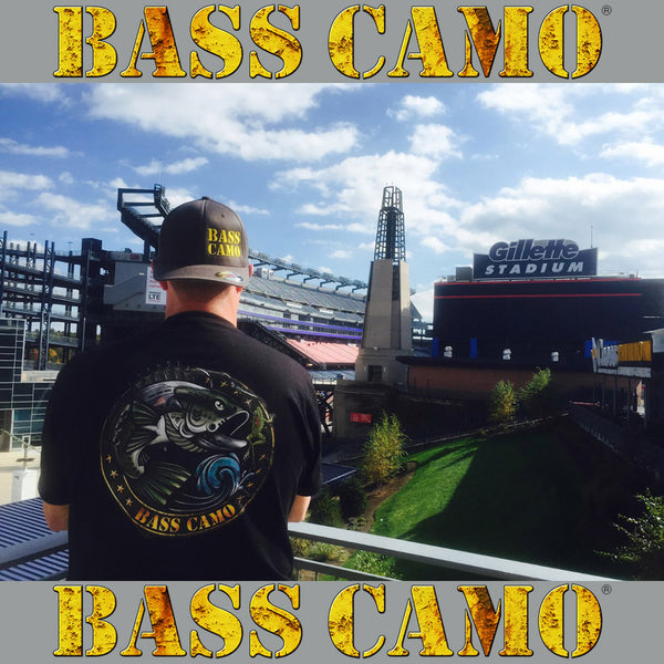 Bass Camo "Back In Black" Fishing Shirt performance short sleeve t-shirt features front and back vibrant design 4.3 oz 100% ring spun cotton for superior softness with set-in baby rib collar and tear away label.