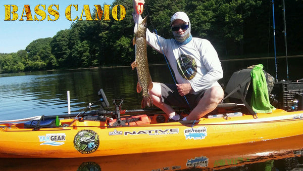Bass Camo Fishing Decals premium 3M vinyl indoor/outdoor laminated to protect against sun fade and waterproof available in 4" 8" and 5"x 3"