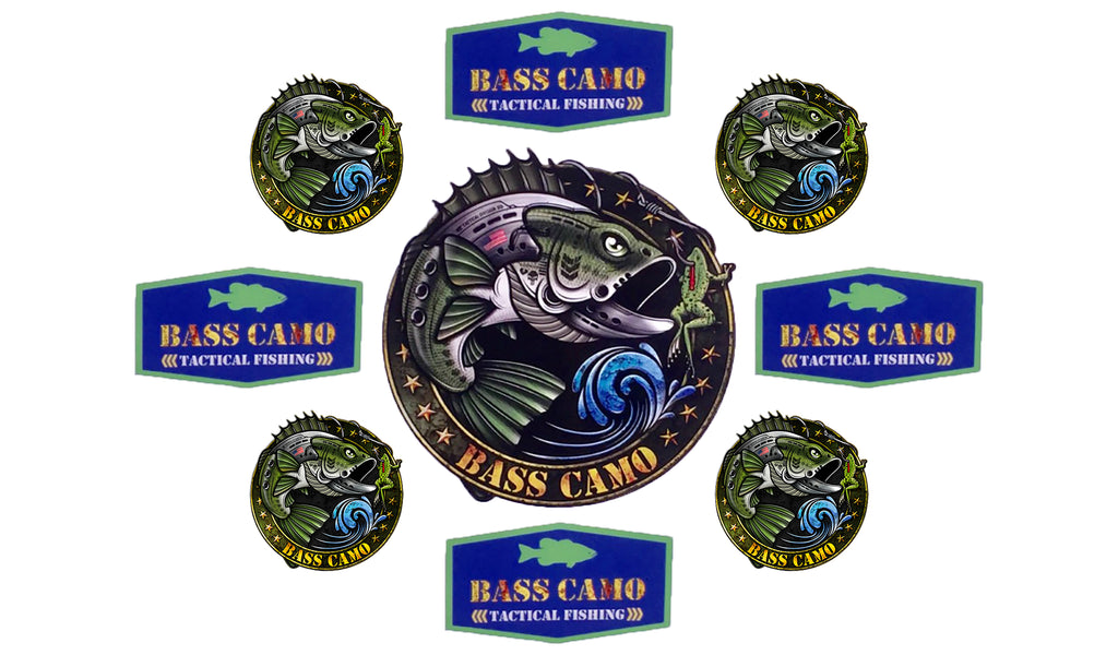 Bass Camo Fishing Decals premium 3M vinyl indoor/outdoor laminated to  protect against sun fade and waterproof available in 4 8 and 5x 3